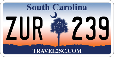 SC license plate ZUR239