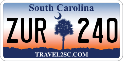 SC license plate ZUR240
