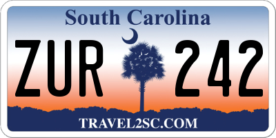 SC license plate ZUR242