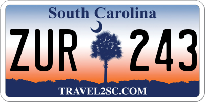 SC license plate ZUR243