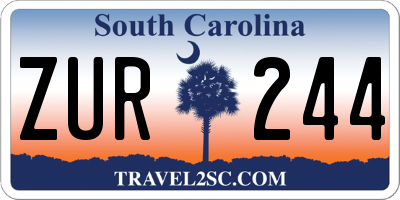 SC license plate ZUR244