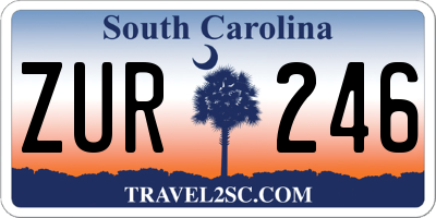 SC license plate ZUR246