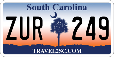 SC license plate ZUR249