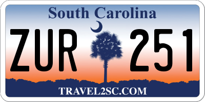 SC license plate ZUR251