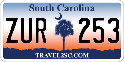 SC license plate ZUR253