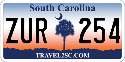 SC license plate ZUR254
