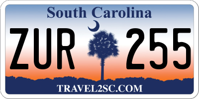 SC license plate ZUR255