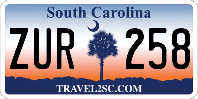SC license plate ZUR258