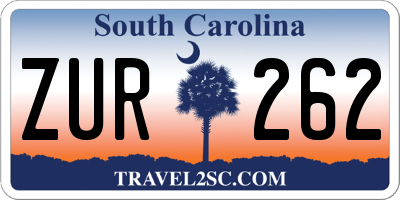 SC license plate ZUR262