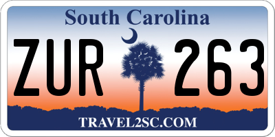 SC license plate ZUR263