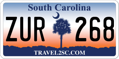 SC license plate ZUR268