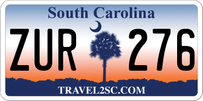 SC license plate ZUR276