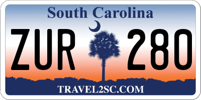 SC license plate ZUR280