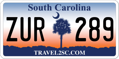 SC license plate ZUR289