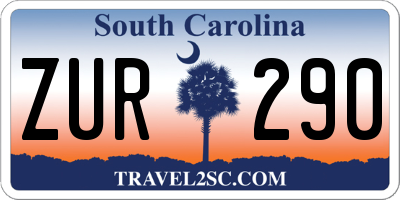SC license plate ZUR290