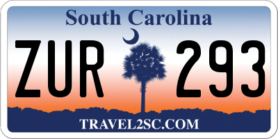 SC license plate ZUR293