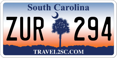 SC license plate ZUR294