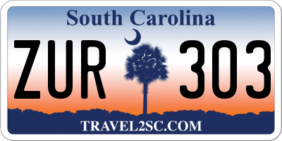 SC license plate ZUR303