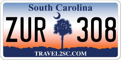 SC license plate ZUR308