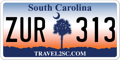 SC license plate ZUR313