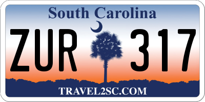 SC license plate ZUR317