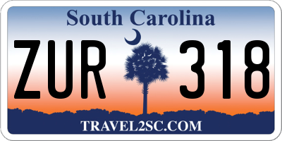 SC license plate ZUR318
