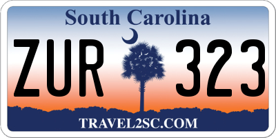SC license plate ZUR323