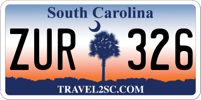 SC license plate ZUR326