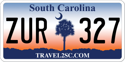 SC license plate ZUR327