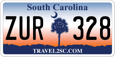 SC license plate ZUR328