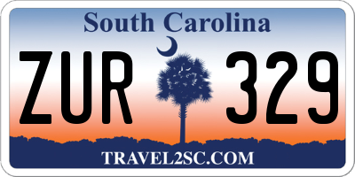 SC license plate ZUR329