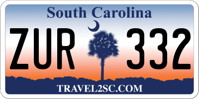 SC license plate ZUR332