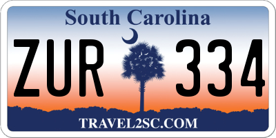 SC license plate ZUR334