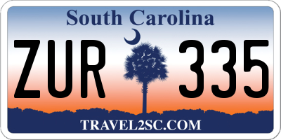 SC license plate ZUR335