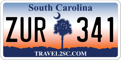 SC license plate ZUR341