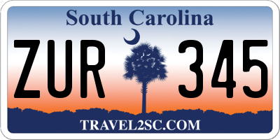 SC license plate ZUR345