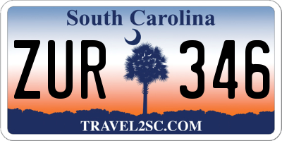 SC license plate ZUR346
