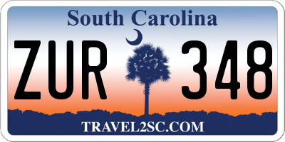 SC license plate ZUR348