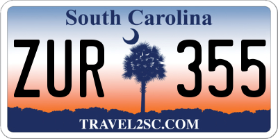 SC license plate ZUR355