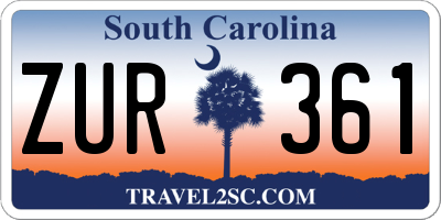 SC license plate ZUR361
