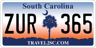 SC license plate ZUR365