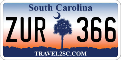 SC license plate ZUR366