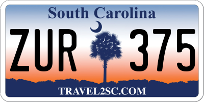 SC license plate ZUR375