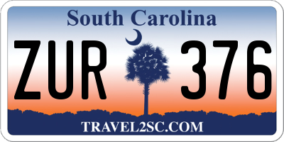 SC license plate ZUR376
