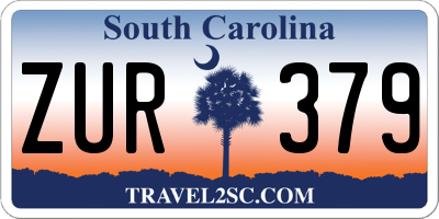SC license plate ZUR379