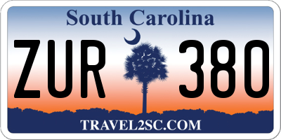 SC license plate ZUR380