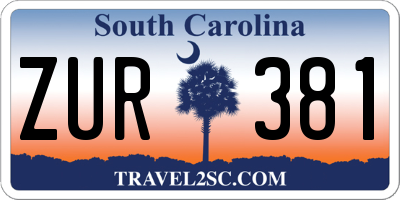 SC license plate ZUR381
