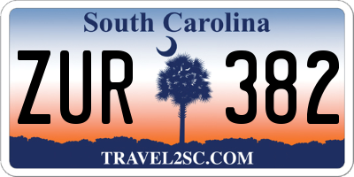 SC license plate ZUR382