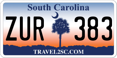 SC license plate ZUR383