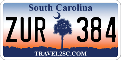 SC license plate ZUR384